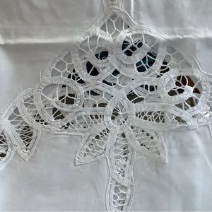 BATTENBERG Wht LACE DOOR PANELS.  (7) @ $42.ea. SOLD SEPARATELY OR BUNDLE.